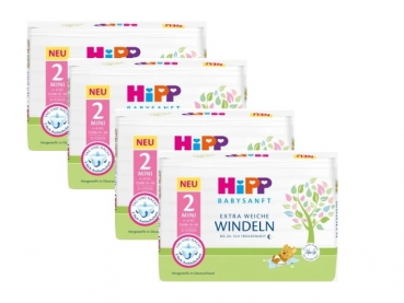 Hipp Babysanft Windeln Gr. 2 Mini (4-8 k g), Monatspack, 124 St