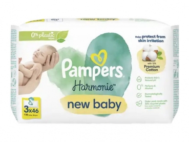 Pampers Wet Wipes Harmonie New Baby (3x46 wipes)