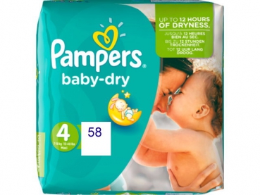 Pampers Baby Dry Maxi 58 Stk 7-14kg Gr 4