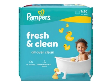 Pampers Fresh & Clean Wipes 3x80 Wipes