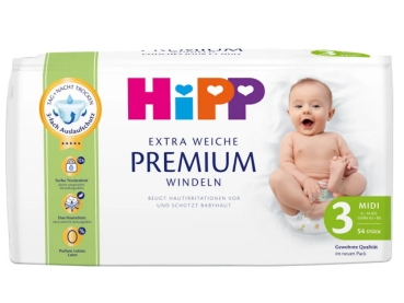 Hipp Premium Windeln Midi 3  6-10 kg 54 Windeln