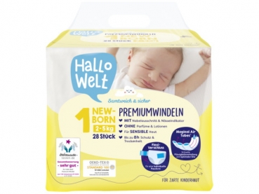 Hallo Windeln Gr.1  2-5kg (28 Windeln)