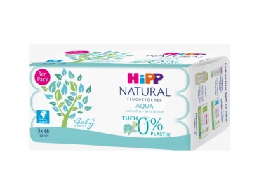 Hipp Babysanft Natural Feuchttücher 3x48 Stck Aqua