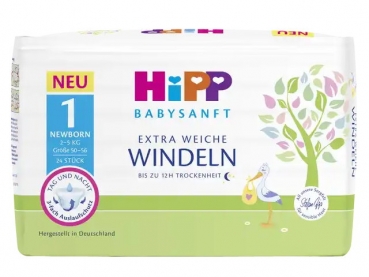 Hipp Babysanft Windeln Gr. 1 Newborn 2-5 kg 24 St
