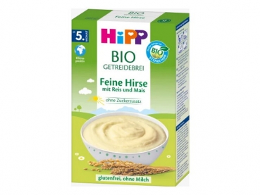 Hipp  Getreidebrei Bio Feine Hirse mit Reis und Mais ab dem 5. Monat 200 g