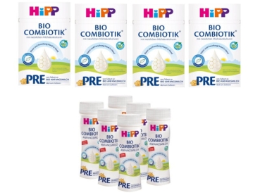 HiPP Pre BIO Combiotik Anfangsmilch 4x600g  (MHD 11/2026) und Gratis 6x200ml (MHD 12/2025)