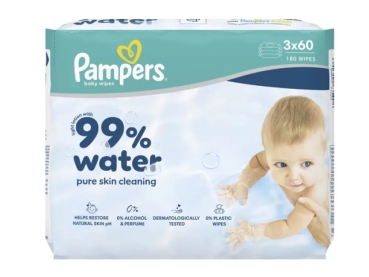Pampers 99% Water Wipes 3 x 60 Wipes