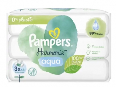 Pampers wet wipes aqua harmony (3x48 wipes)