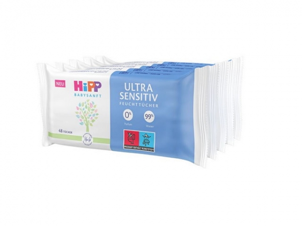 Salviette umidificate HiPP Babysanft Ultra Sensitive senza profumo (5x48 pezzi)