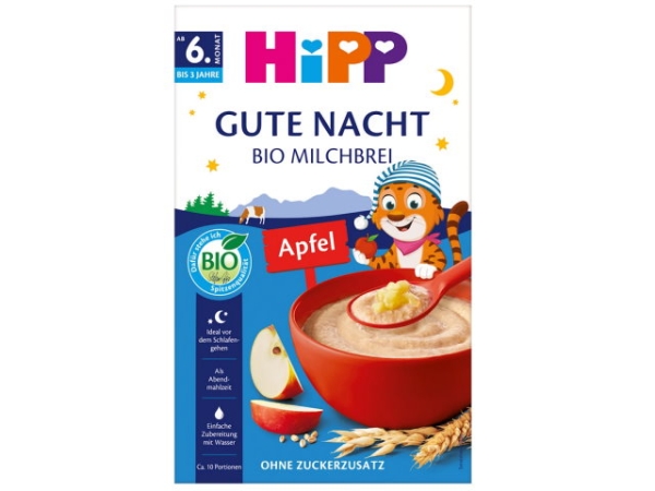 Hipp evening porridge milk good night organic oat apple from the 8th month 475g (BBD 31.07.2027)