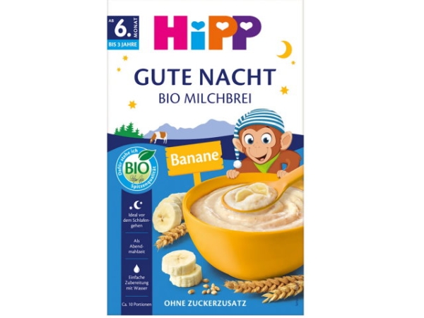 Hipp Abendbrei Milch Grieß Banane nach dem 6.Monat 475g