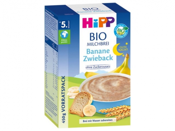 Hipp milk porridge fette biscottate alla banana dal 5 mese 450g