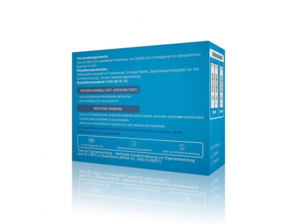 HYGISUN/Anbio Biotech Covid 19 Antigen-Schnelltest / Spucktest (Kolloidales Gold) (Laientest) MHD / BBD 14.04.2023