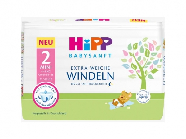 Hipp Pannolini 2 neonato 4-8 kg ​​31 pezzi