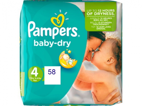 Pampers Baby Dry Maxi 58 pezzi 7-14 kg taglia 4